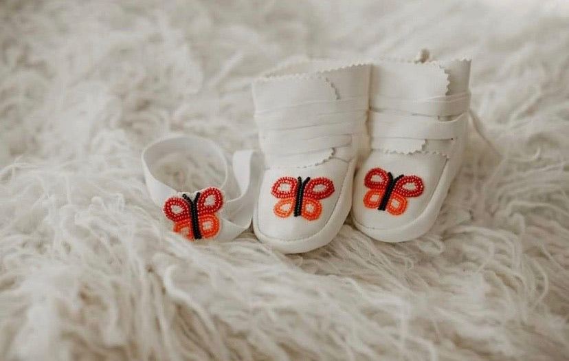 Moccasins, Butterfly Design with Head Band